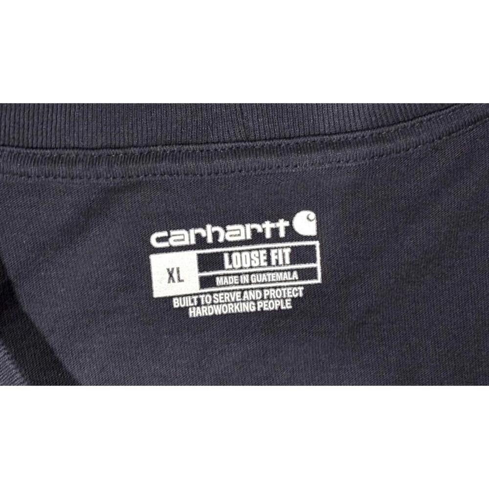 Carhartt Men's Loose Fit Pocket Work T-Shirt - Navy Blue - XL Used In Good Shape - Picture 3 of 3